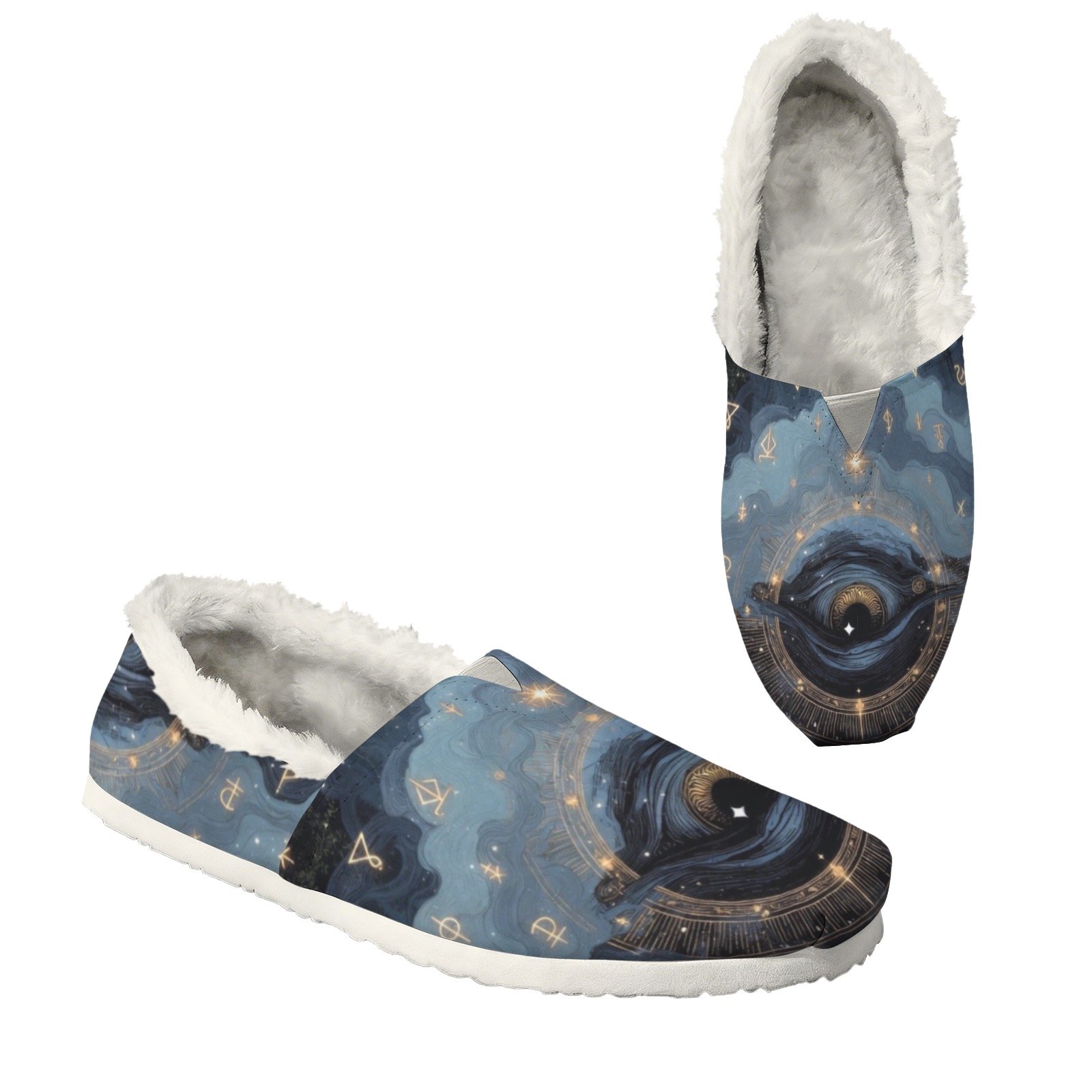 Starry Eyed Mystical Fleece-Lined Canvas Shoes for Women Slip-On - Image 4
