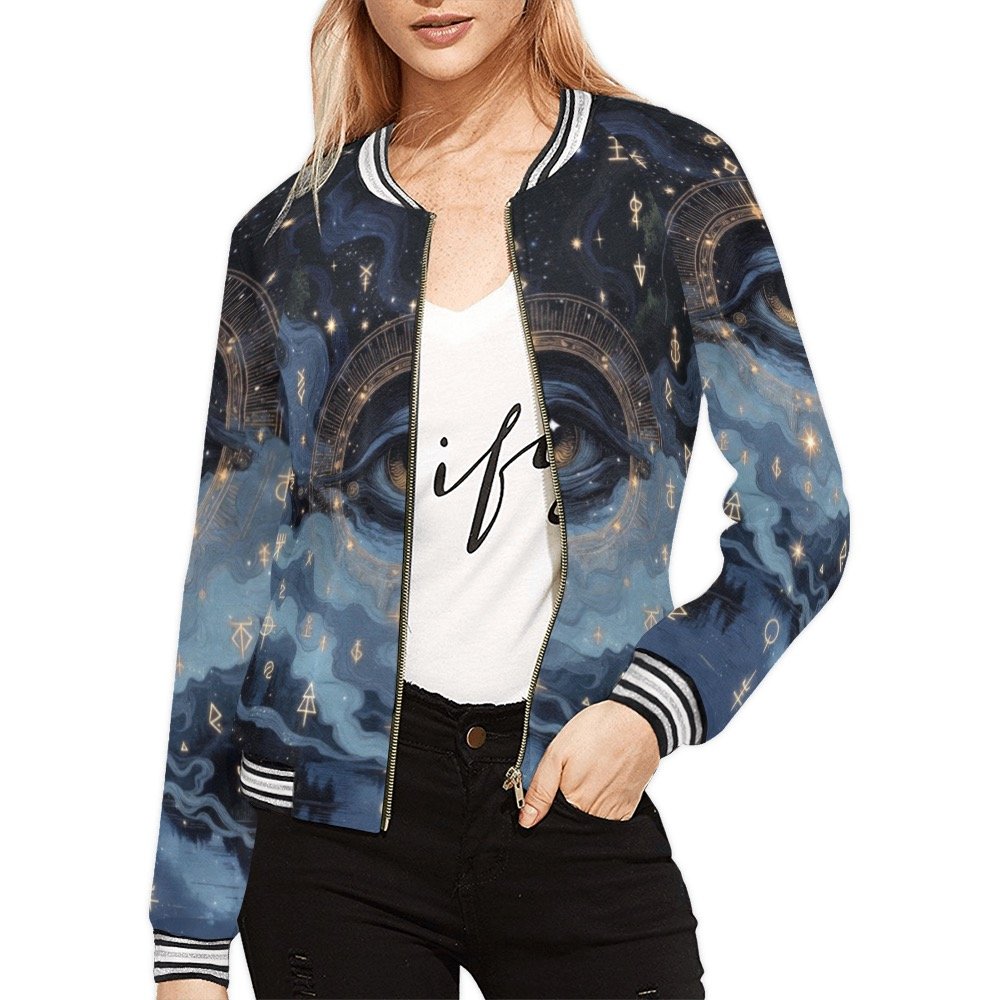 whispering arcane mist sigil bomber-jacket All Over Print Bomber Jacket for Women (Model H21)