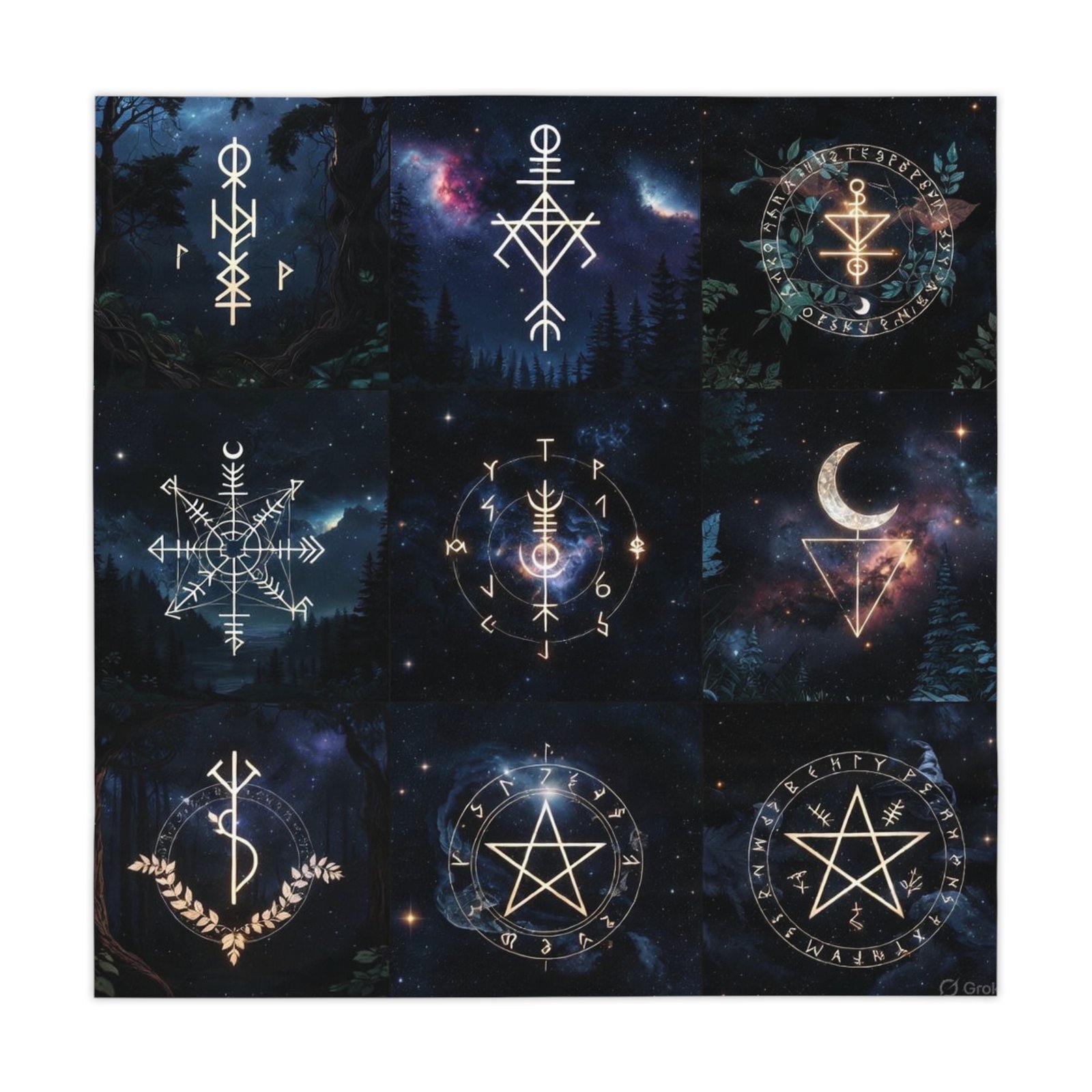 Occult Symbols Tablecloth — Mystical Pagan Altar & Dining Cloth - Image 4