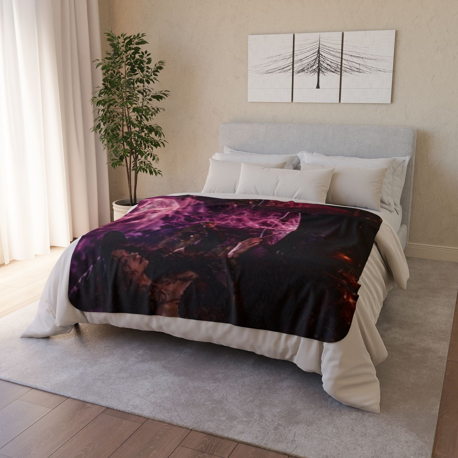Dracula Follows Me - Witch Cauldron Moon Sherpa Blanket — Mystical Pink Magic Throw - Image 15