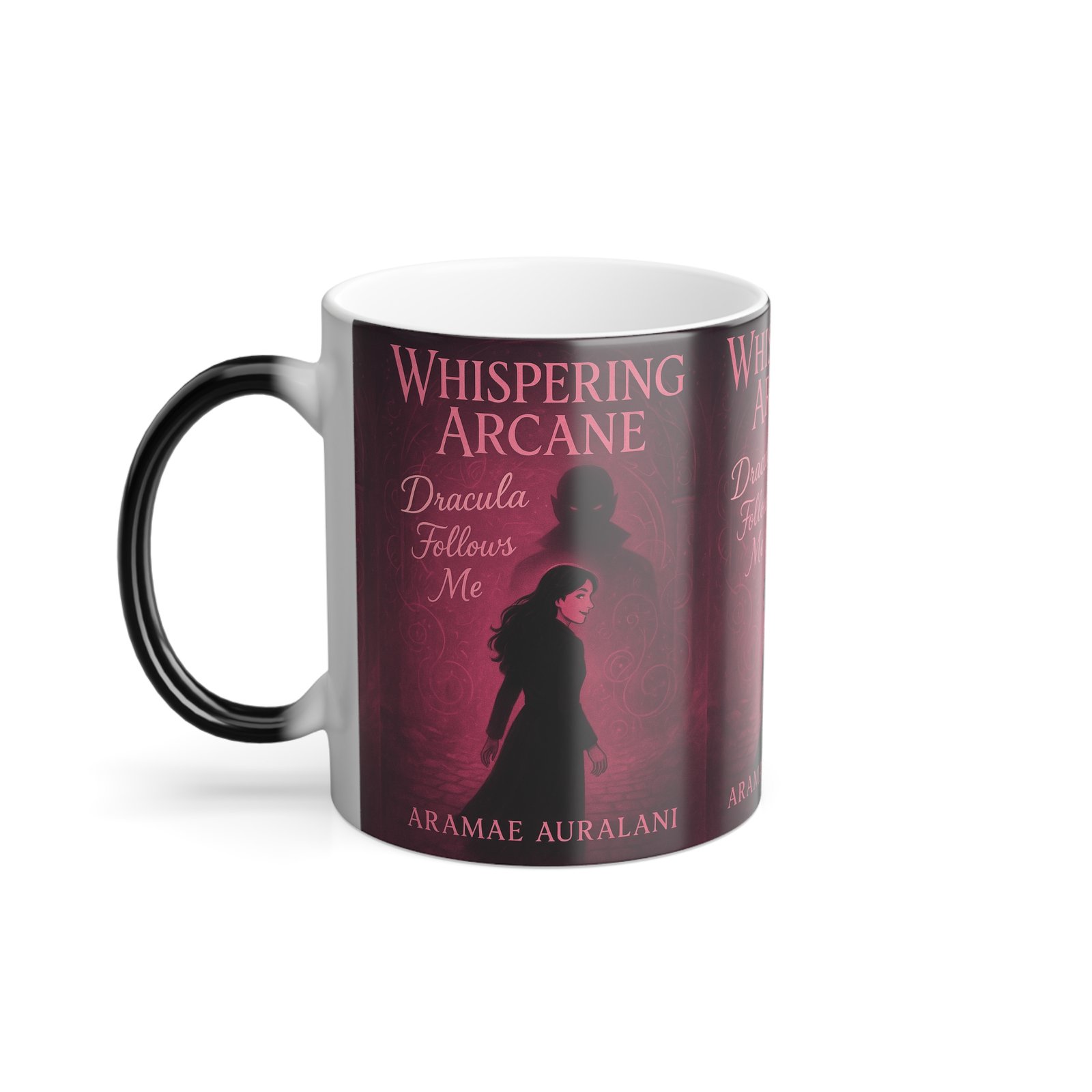 Color-Morphing Mug — "Whispering Arcane: Dracula Follows Me" Gothic Novel Design, 11 oz - Image 3