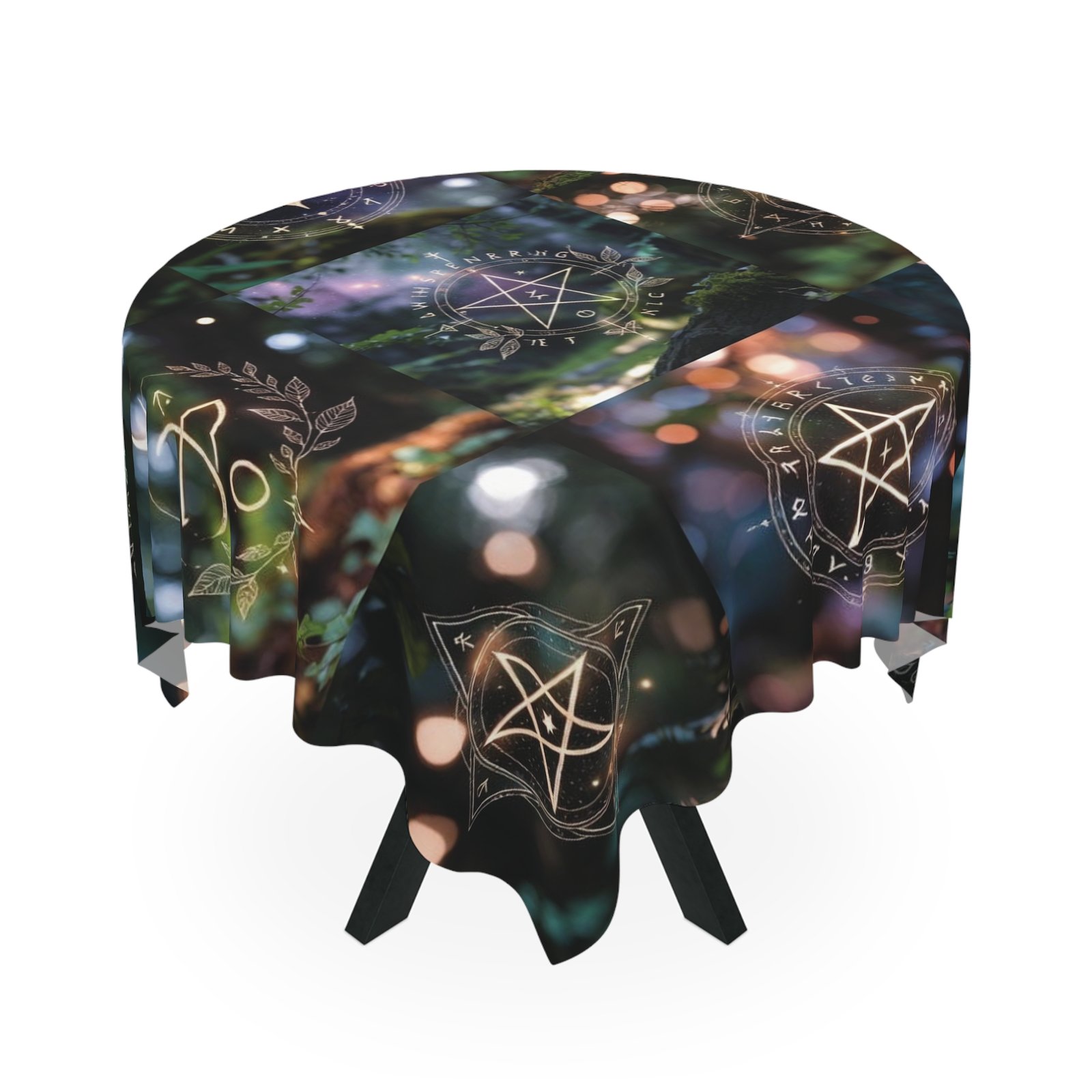 Mystic Sigils Tablecloth — Witchy Pentacle & Moon Altar Table Cover - Image 3