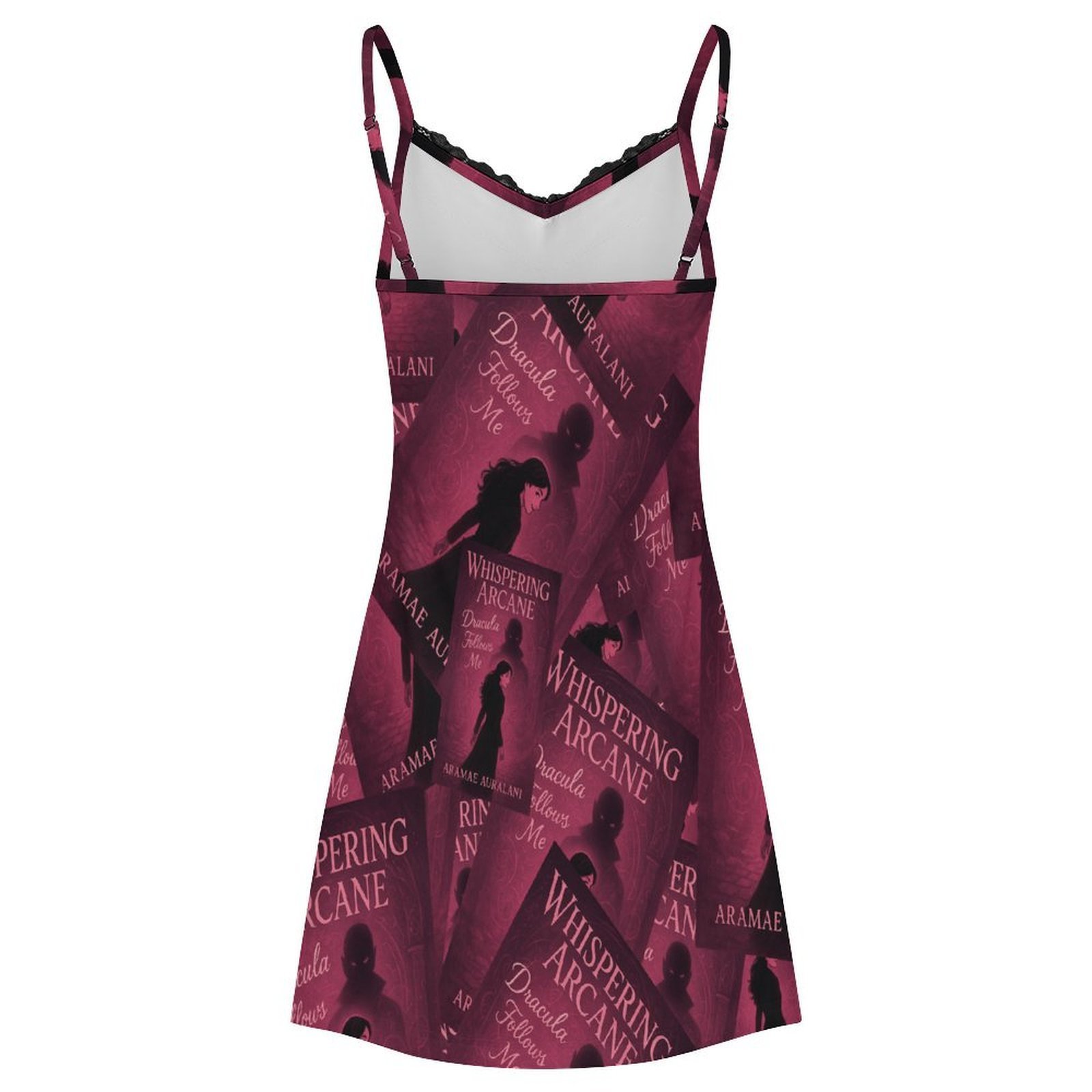 Dracula Follows Me S3xy cami Women's Lace Slit Cami Pajama Dress - Image 3