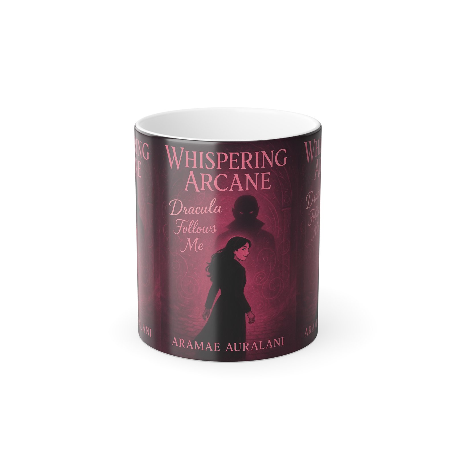 Color-Morphing Mug — "Whispering Arcane: Dracula Follows Me" Gothic Novel Design, 11 oz - Image 2