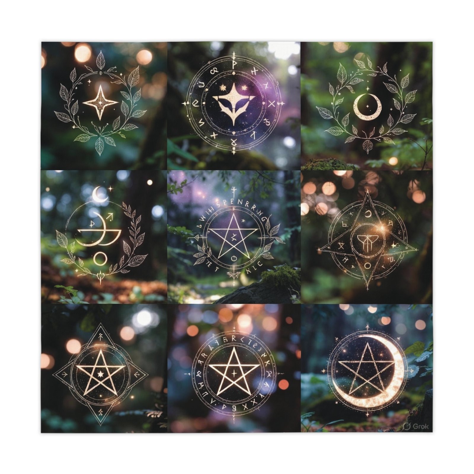 Mystic Sigils Tablecloth — Witchy Pentacle & Moon Altar Table Cover - Image 5