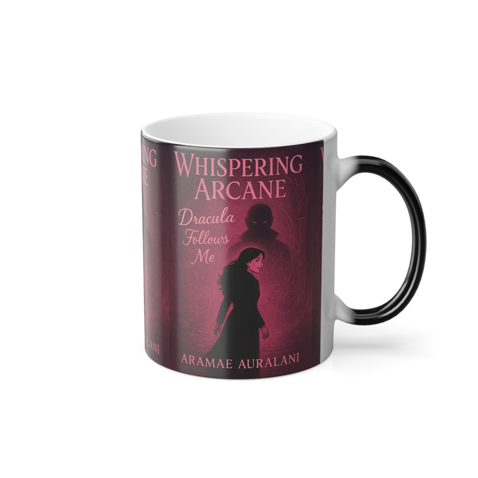 Color-Morphing Mug — "Whispering Arcane: Dracula Follows Me" Gothic Novel Design, 11 oz - Image 4