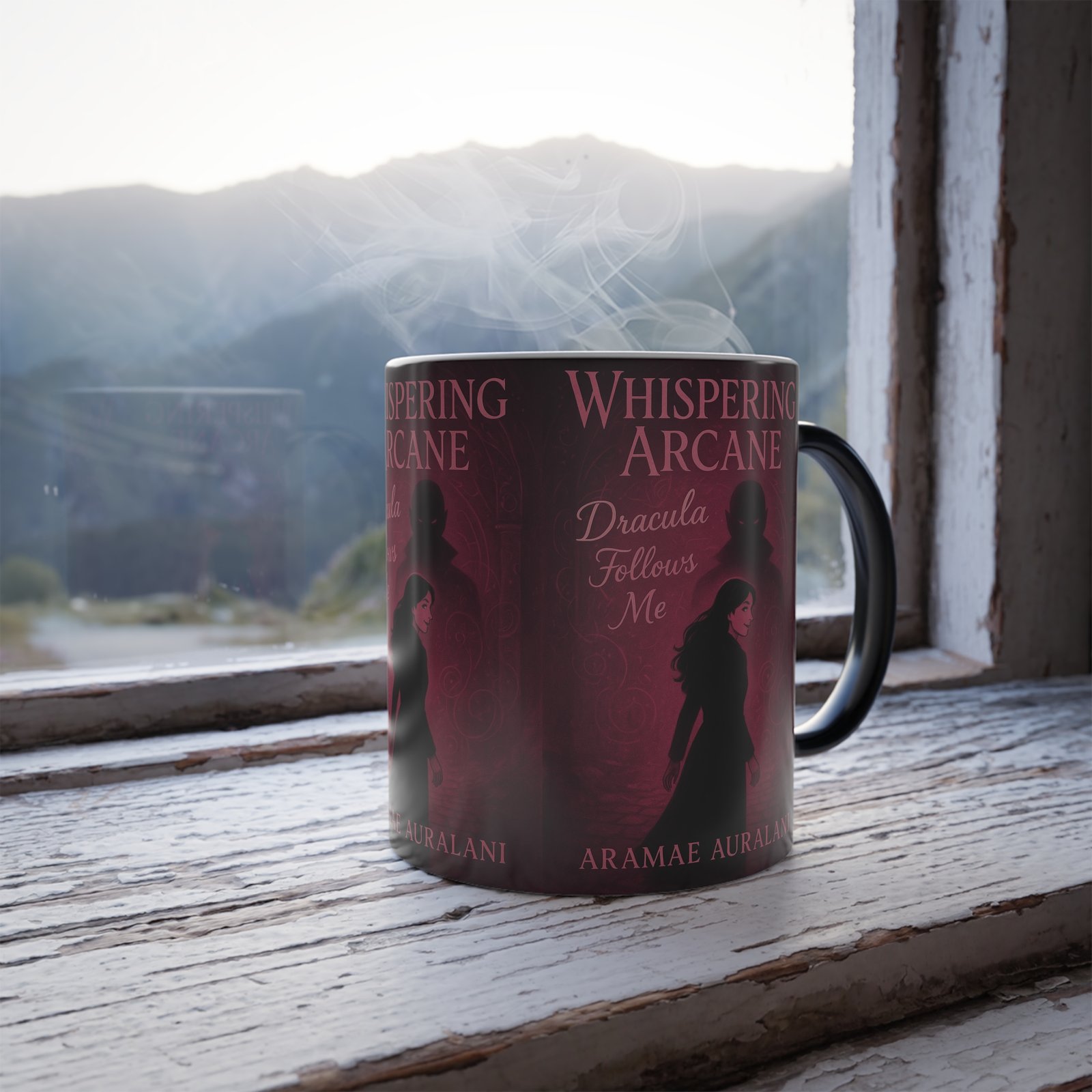 Color-Morphing Mug — "Whispering Arcane: Dracula Follows Me" Gothic Novel Design, 11 oz - Image 5